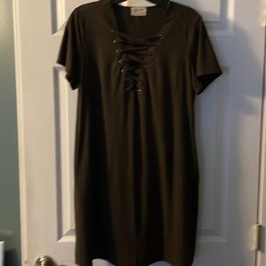 Chocolate Brown Short Sleeve Dress
